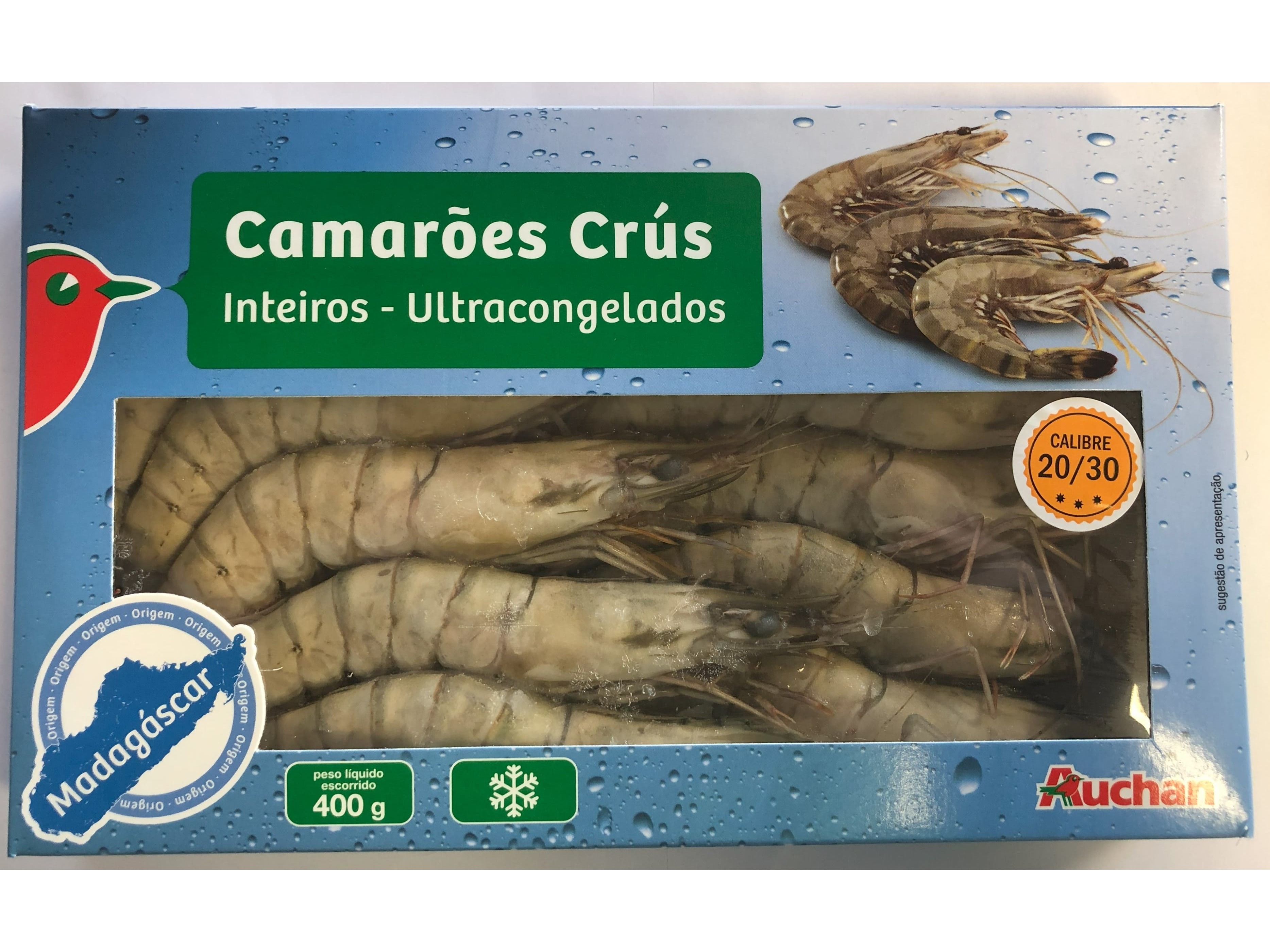 CAMARÃO CRU AUCHAN COB MADAGÁSCAR 20/30 400G
