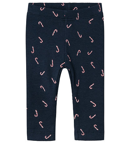 Name It Leggings - Rib - NbnDab - Dark Sapphire m. Weihnachtsstä