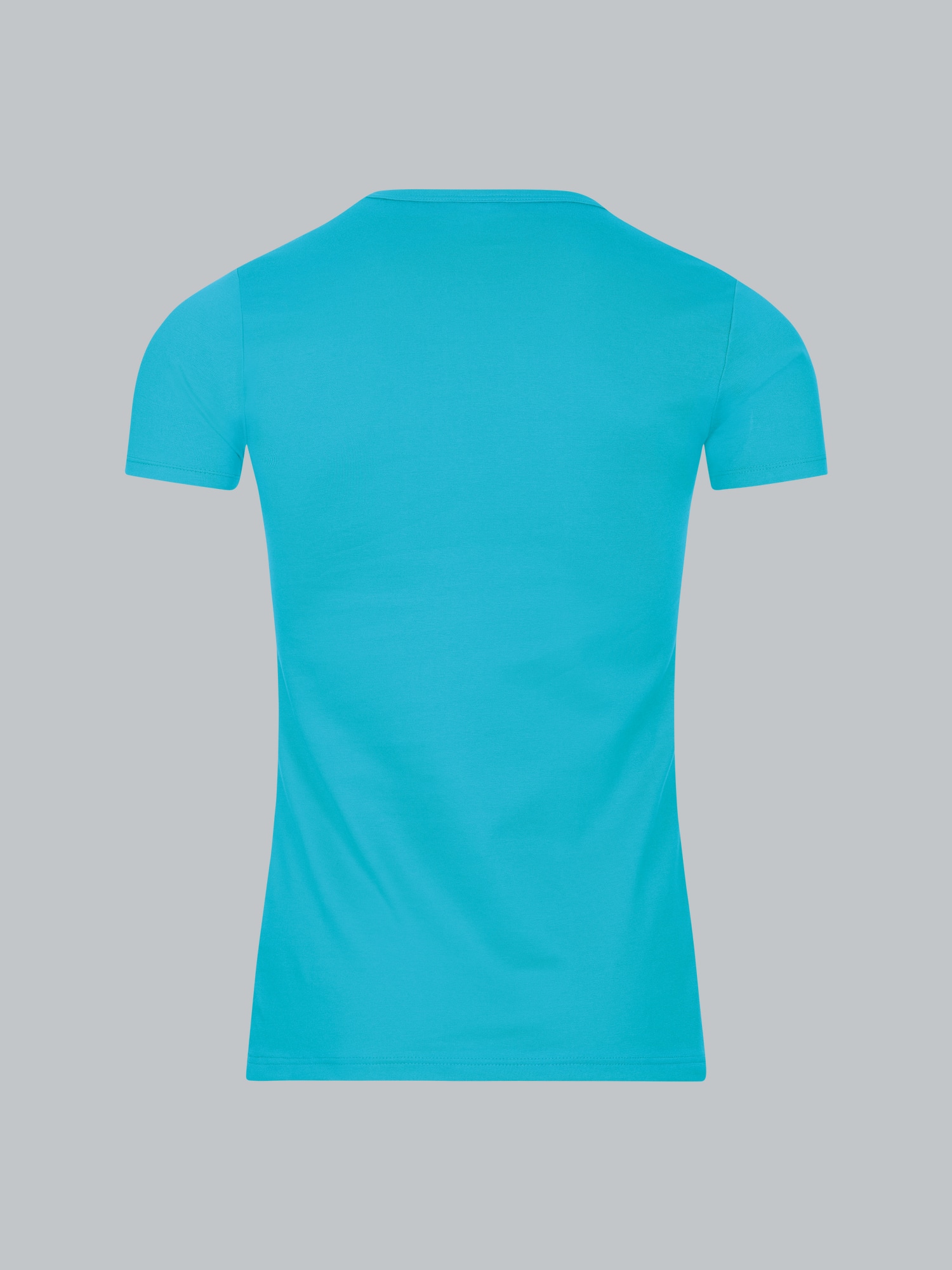 T-Shirt aus Baumwolle/Elastan Azur