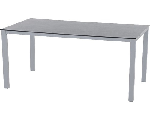Sola tuintafel, 160x90 cm, aluminium, zilver