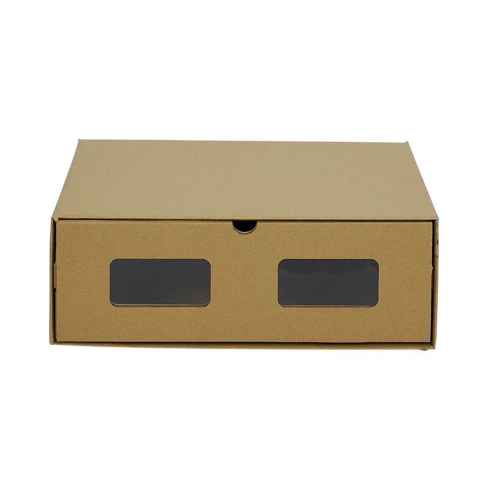 Boîte de rangement en carton avec fenêtre transparente 46x34xH16cm