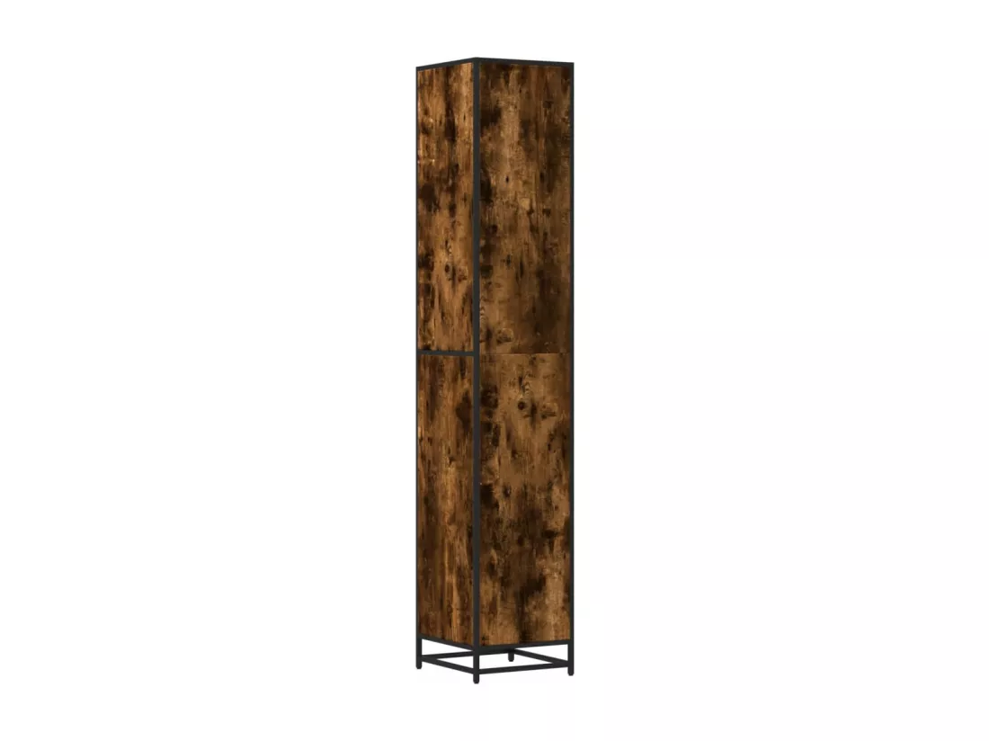 Armoire de salle de bain chêne fumé bois d'ingénierie et métal