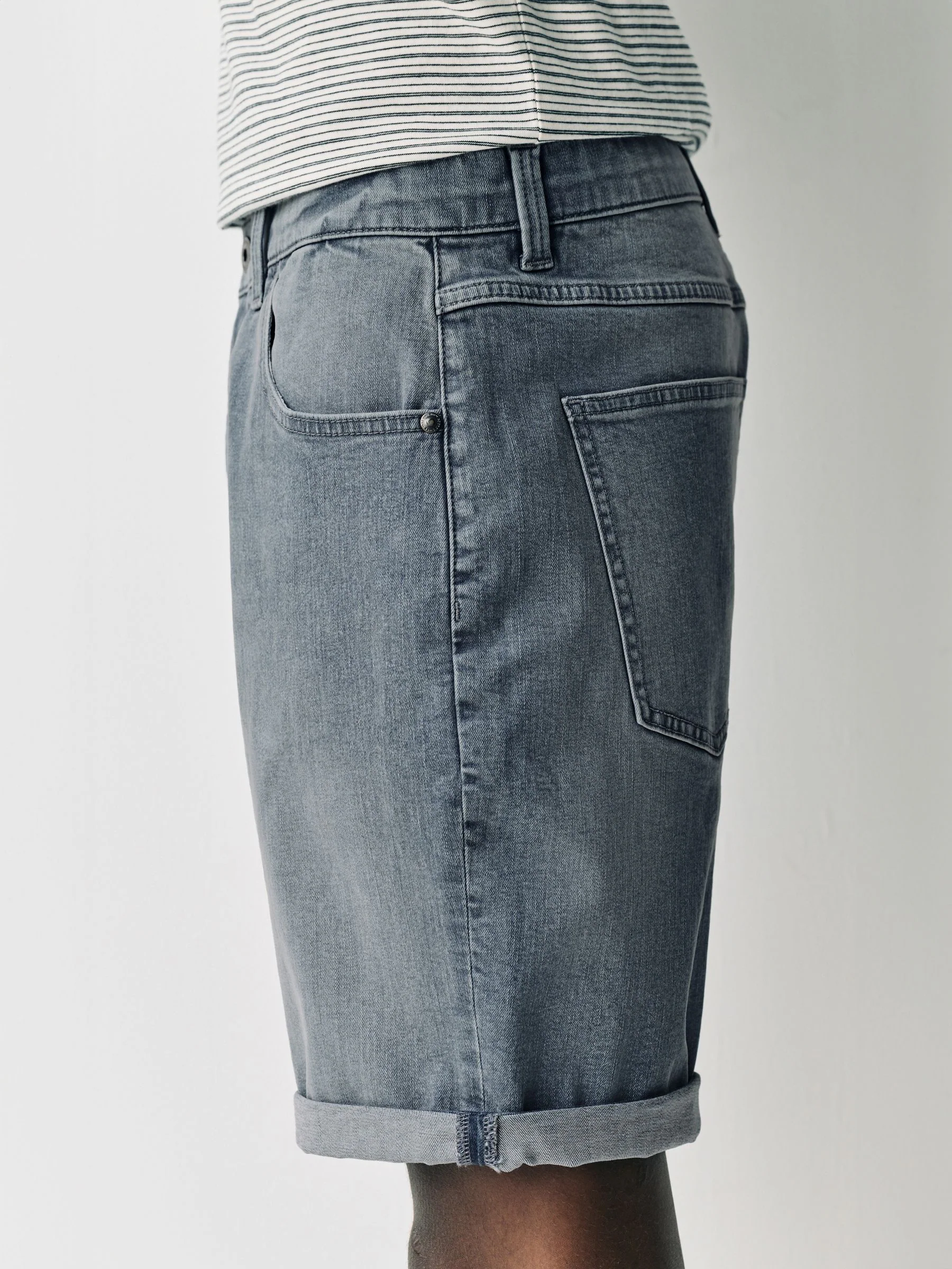 Blauw - Slim Fit - Stretch denim short