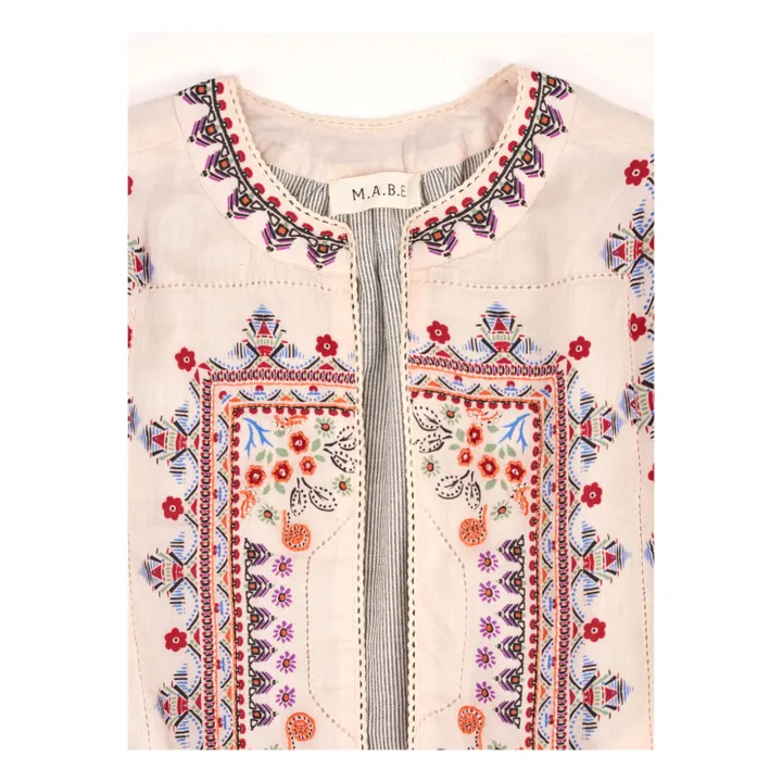 M.A.B.E. Veste Imprimée Eden | Rouge chiné - Ecru