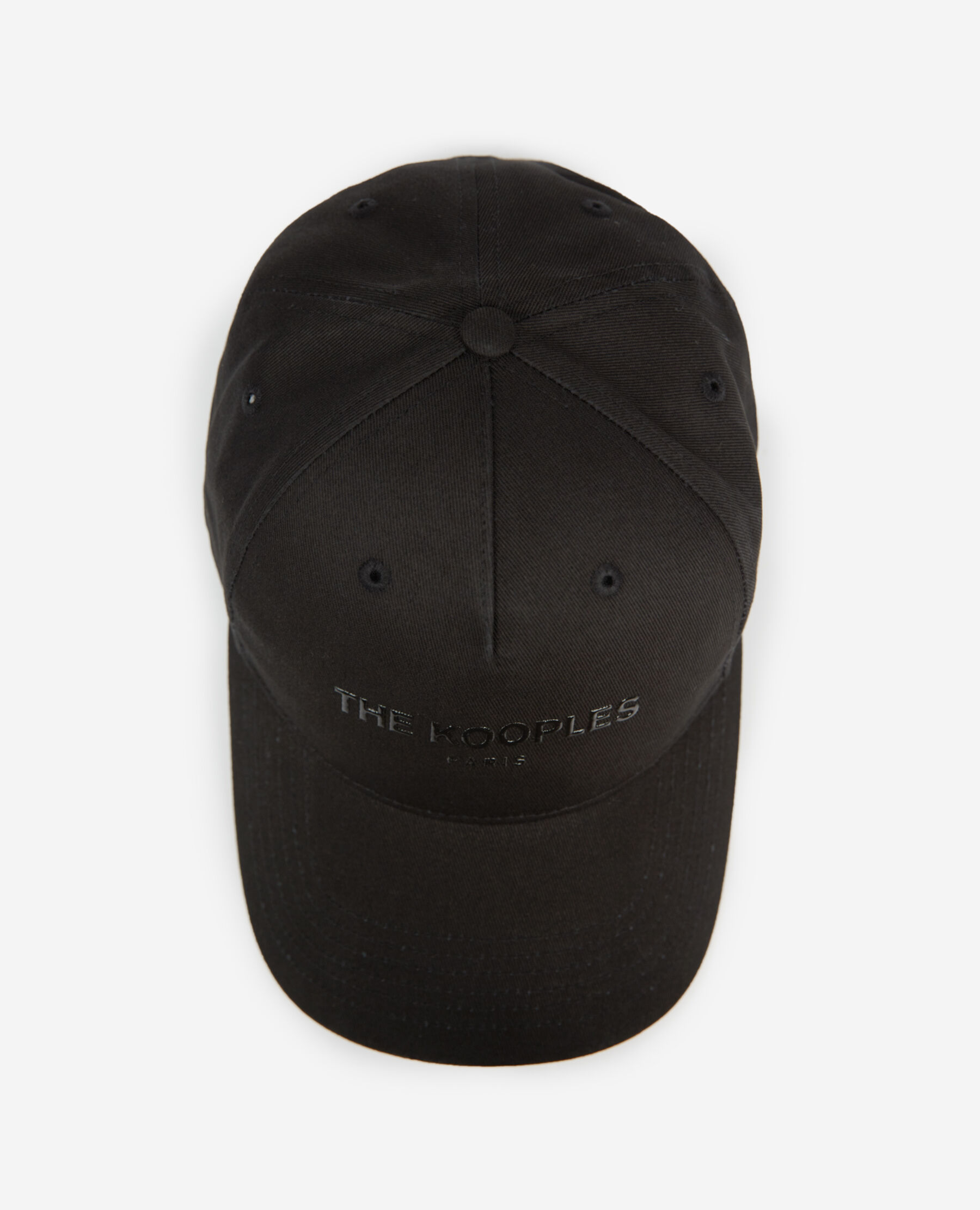 Casquette coton noire à logo ton sur ton