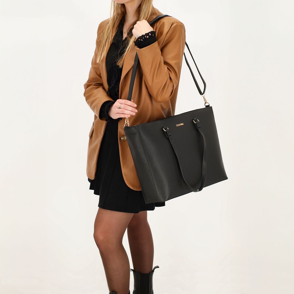 Charm London Birmingham Shopper 15,6 Inch Zwart