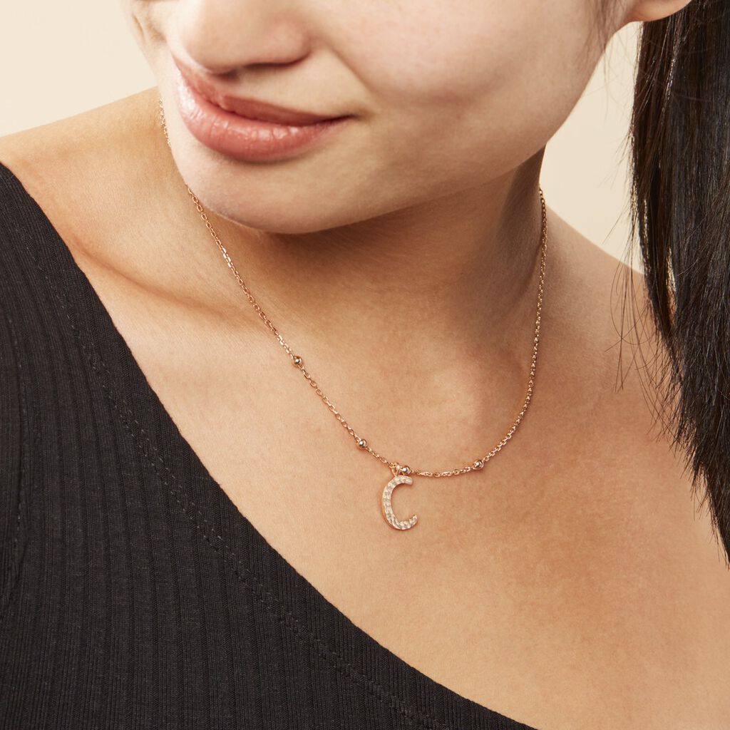 Collier Plaqué Or Jaune Lettra