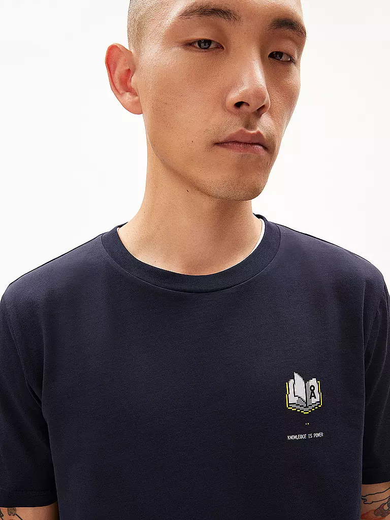 ARMEDANGELS T-Shirt JAAMES KNOWLEDGE blau