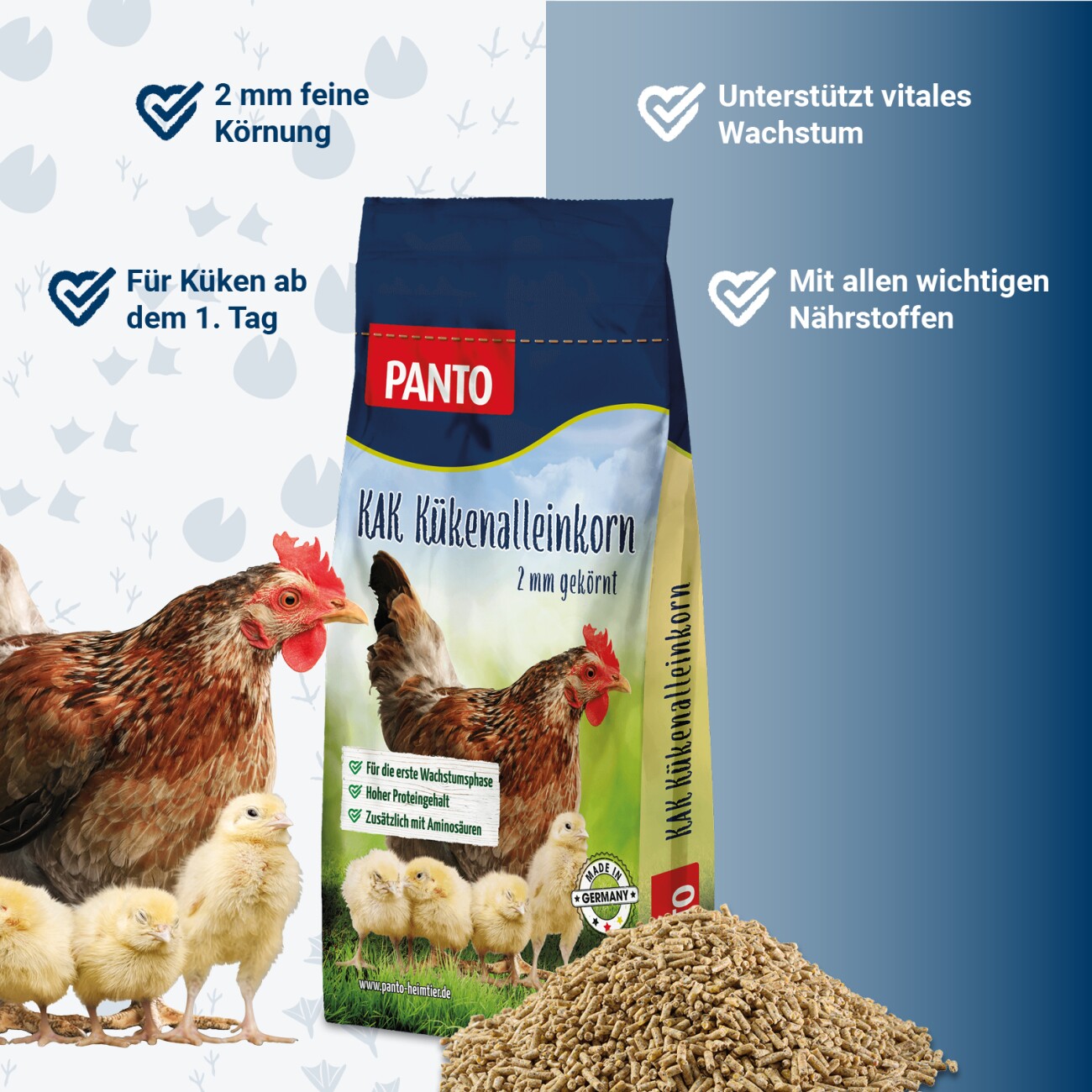 Panto KAK KÜKENALLEINKORN (2 MM GEKÖRNT) 10kg