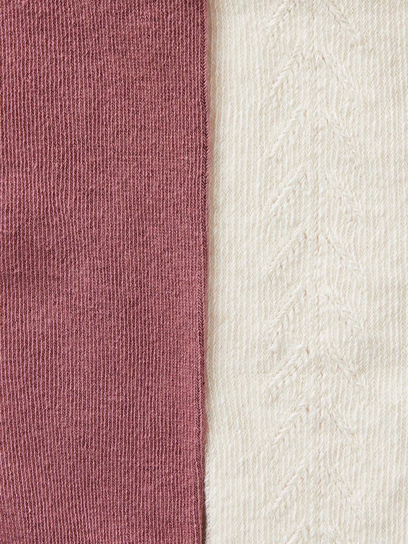 Pacote com 2 pares de meias-calças lisas/revê para bebê menina, cor ameixa