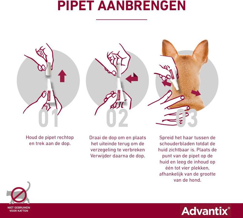 Advantix® 100/500 Pipetten voor Honden - 4-10kg - 4 Stuks