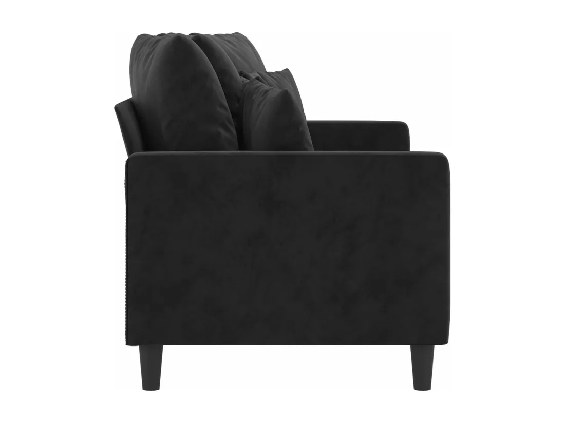 Canapé à 2 places Noir 140 cm Velours