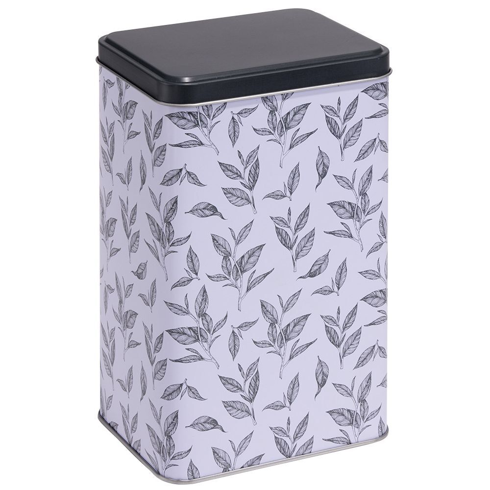 Boîte en métal imprimé feuillage 13x10xH20cm