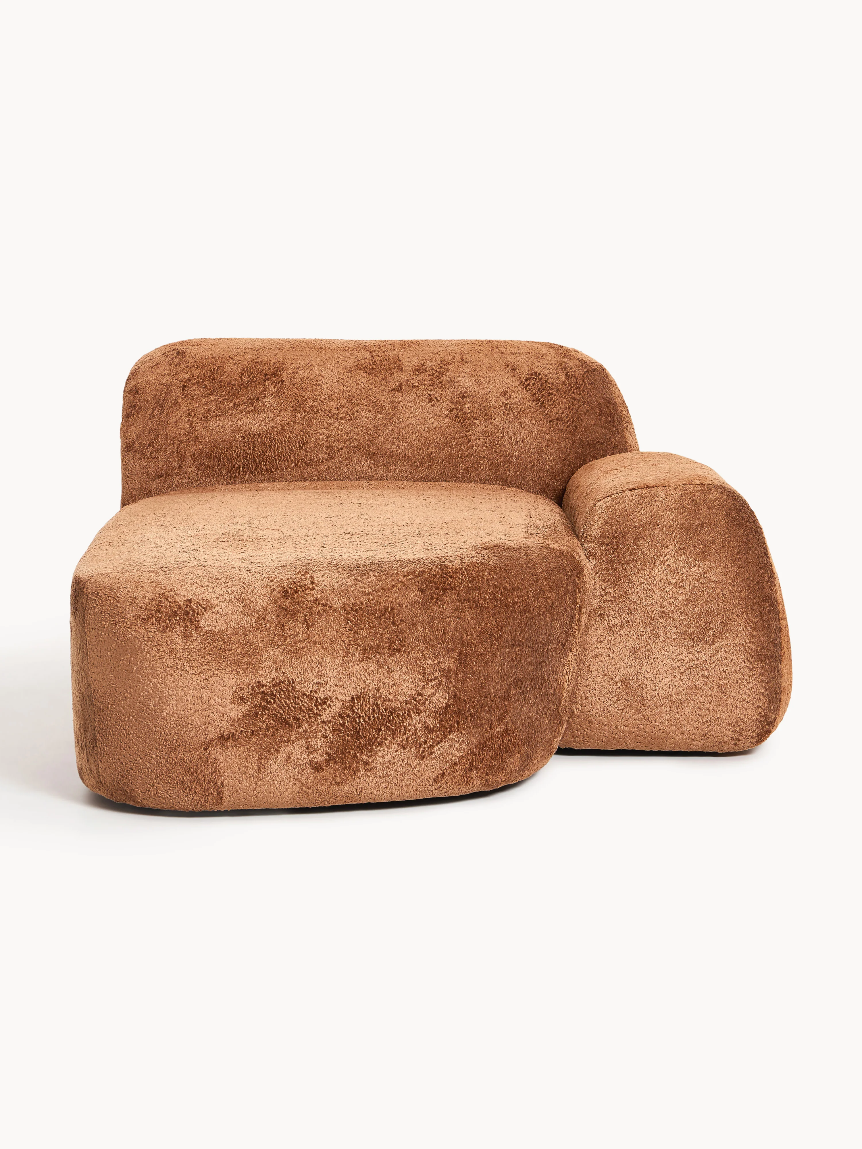 Teddy bouclé chaise-hoekmodule Wolke