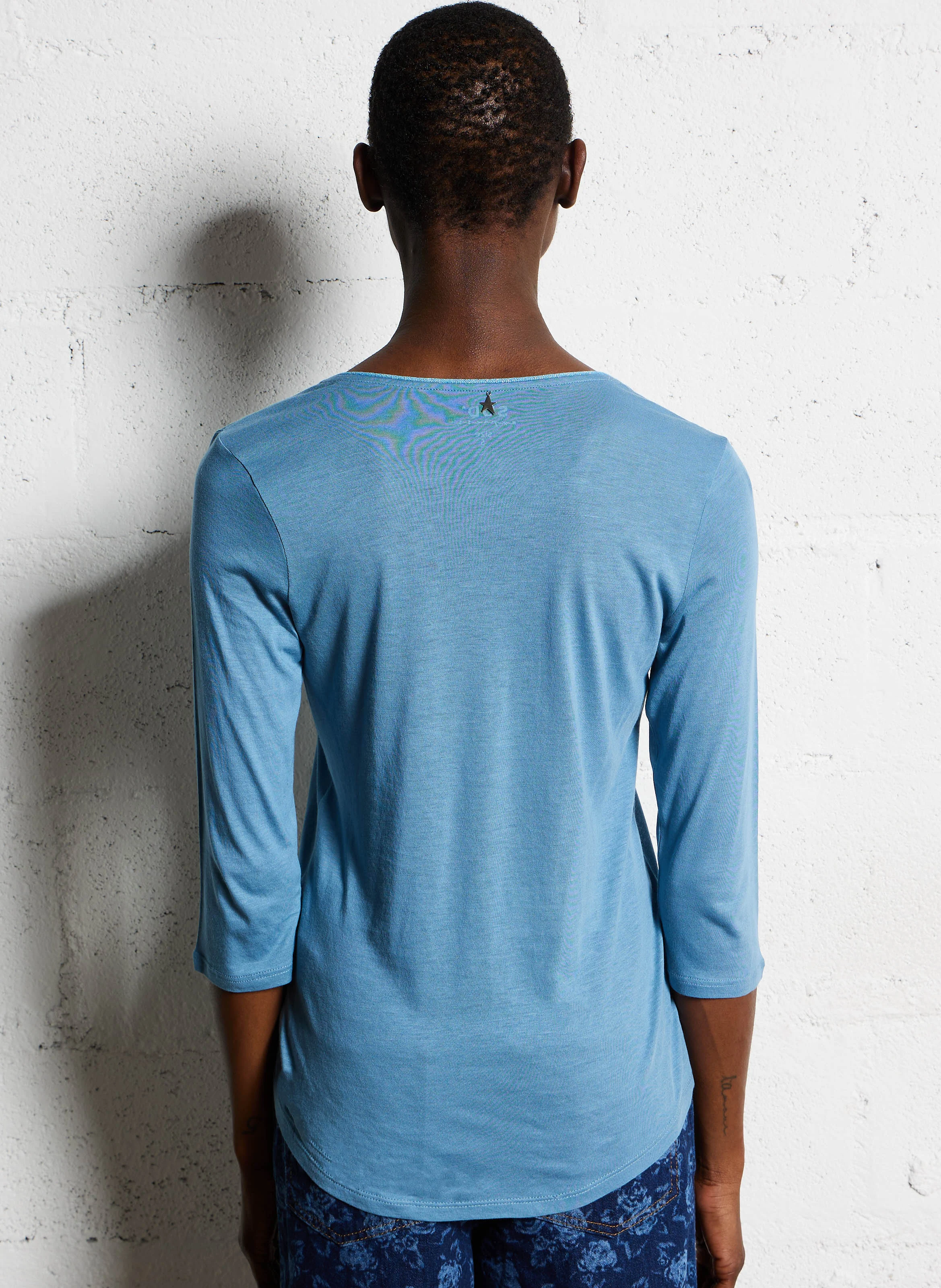 TASSIANE - Tee-shirt droit manches 3/4 | Bleu
