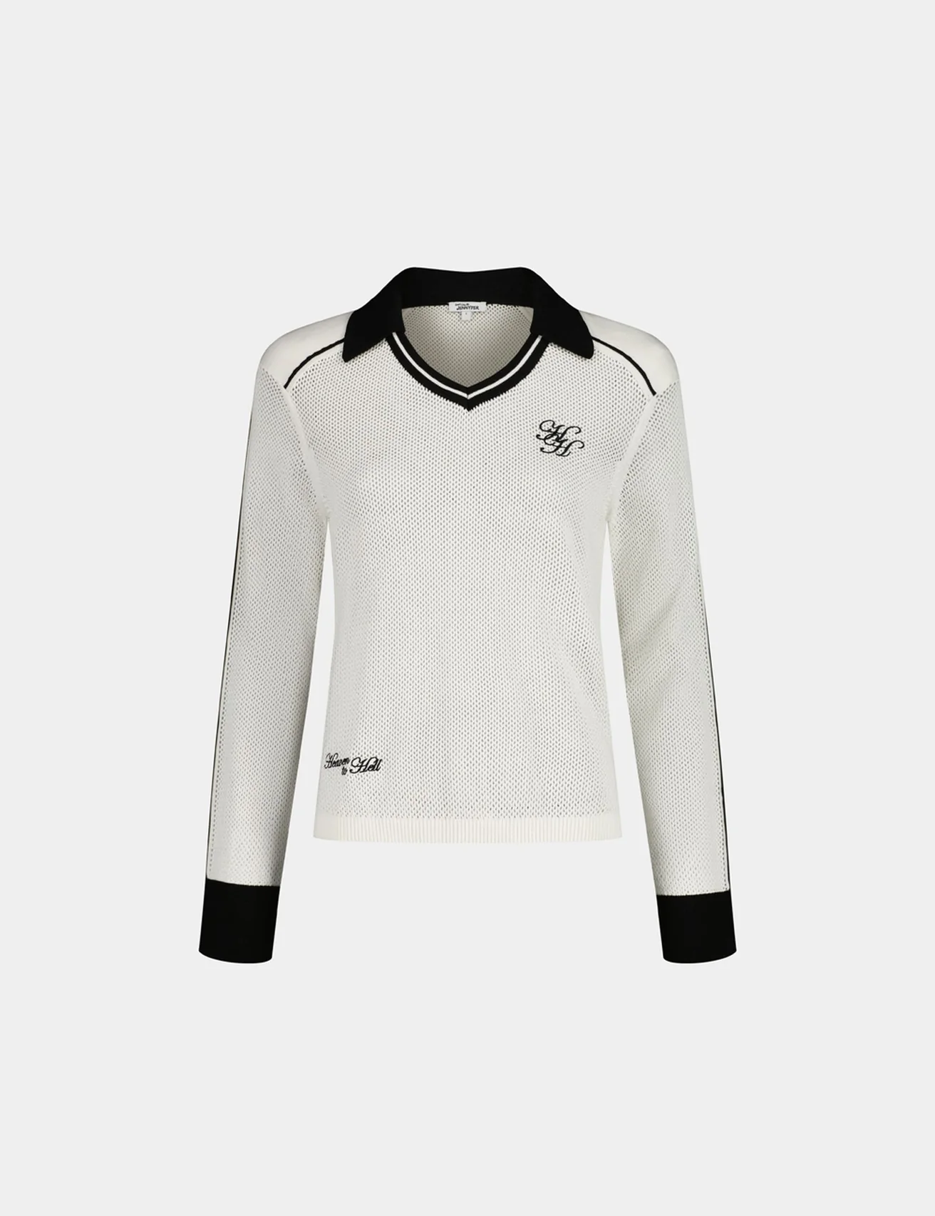 Pull polo à crochet écru