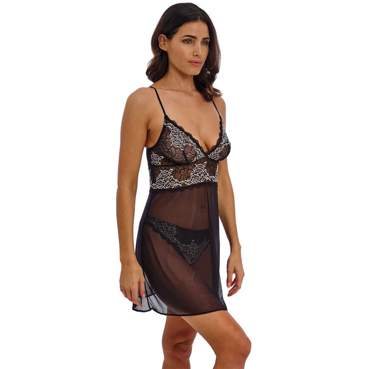 Wacoal LACE PERFECTION CHEMISE Black / ivory