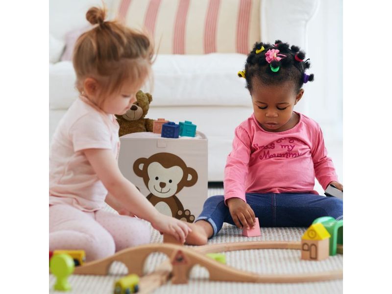 relaxdays Spielzeugbox Affe Faltbare Aufbewahrungsbox für das Kinderzimmer
