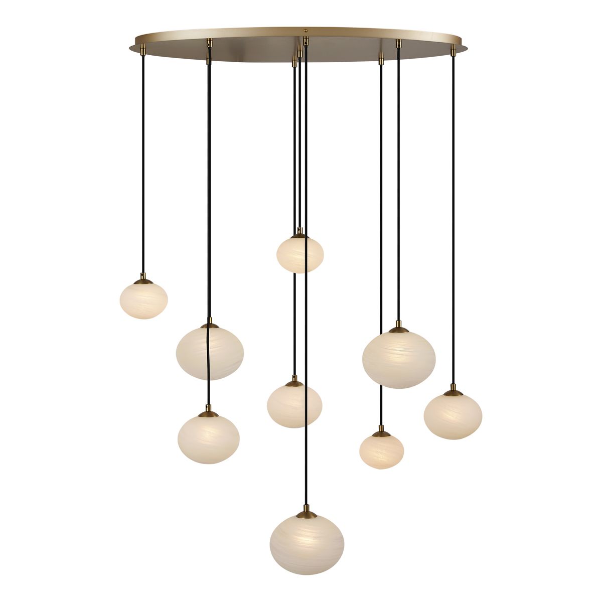 Art Deco hanglamp goud met opaal glas 9-lichts - Yani