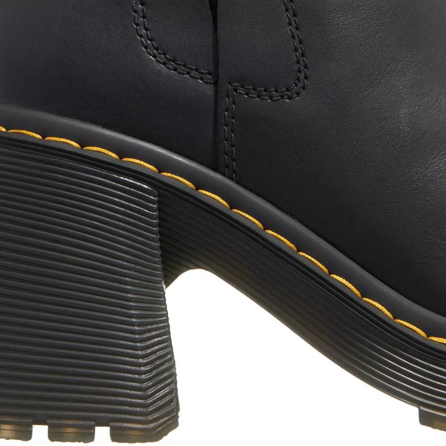 Dr. Martens Zwarte Leren Laarzen met Elastische Inzetstukken Black Dames