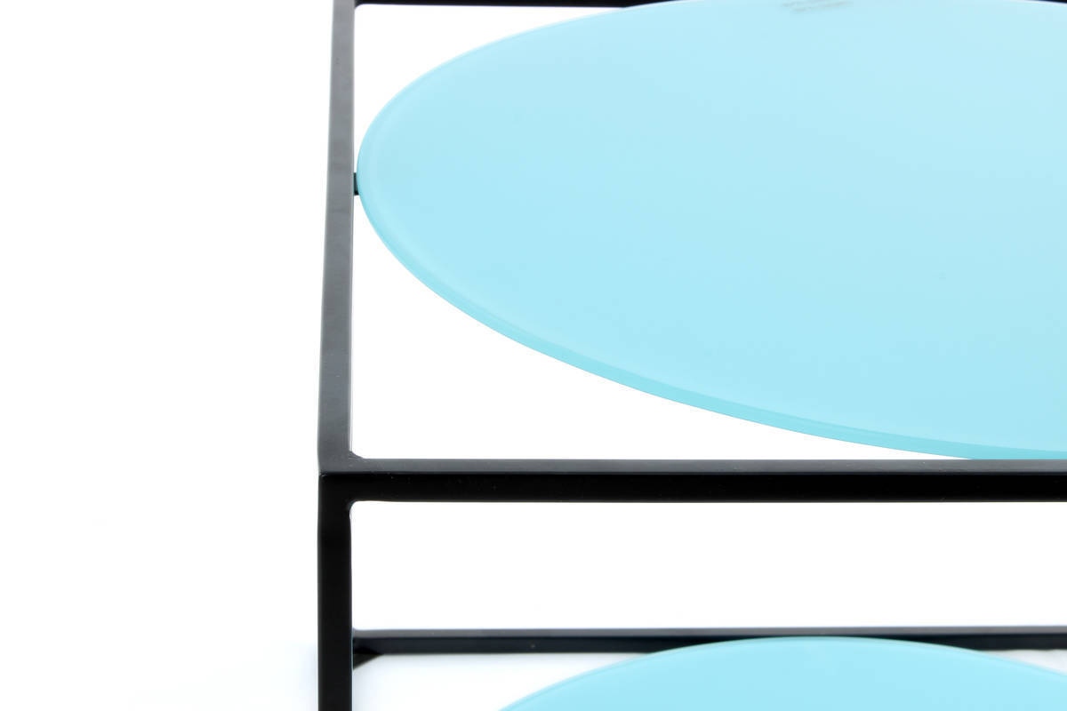 Beistelltisch CODY - blau-schwarz - 50x50 cm
