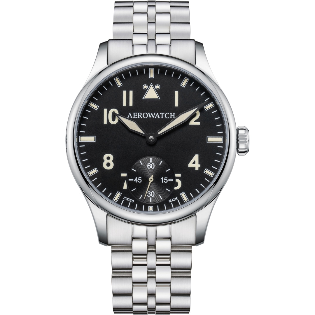 Aerowatch Renaissance Big Mechanical Petite Seconde Edelstahl Silbrig