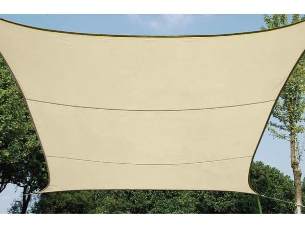 Perel Sonnensegel 500 cm, Quadratisch Quadrat, 5 x 5 m, champagne