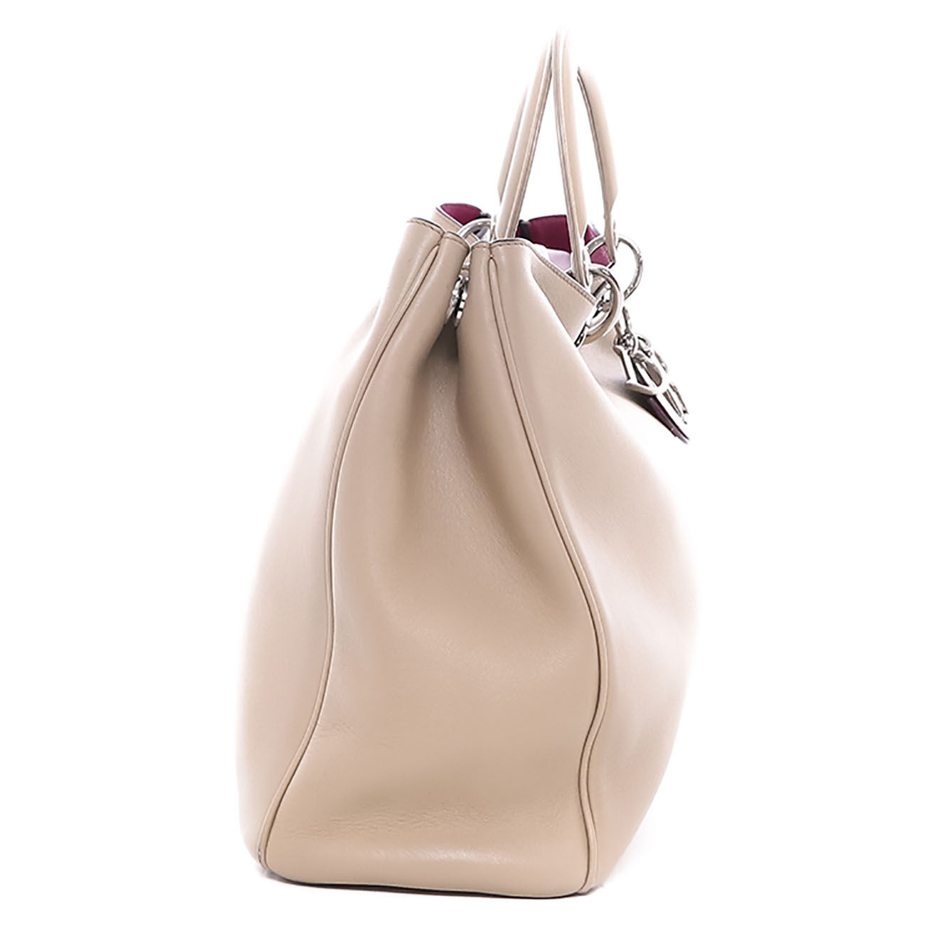 Dior Sac à mainissimo en Cuir beige - Très bon état - L.37 cm