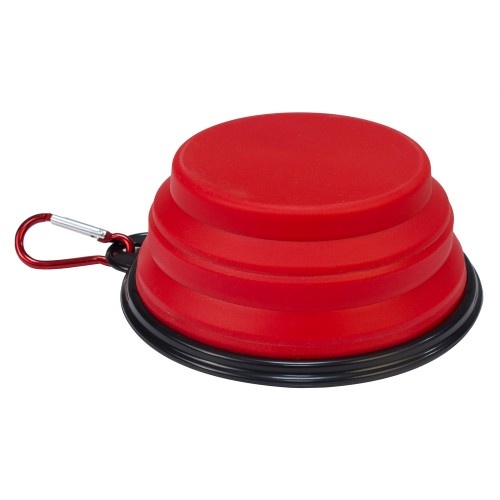 Bebedouro/Comedor de Silicone Dobrável, Vermelho