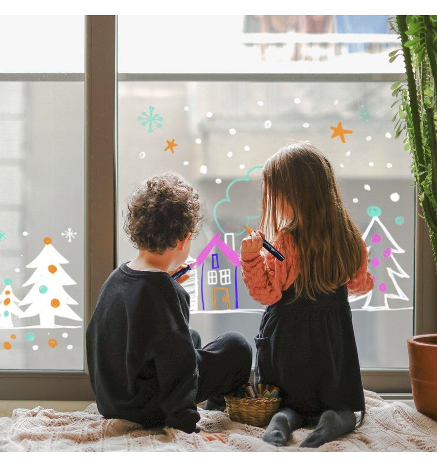 Lot de 6 feutres effaçables pour vitres et miroirs Super Petit