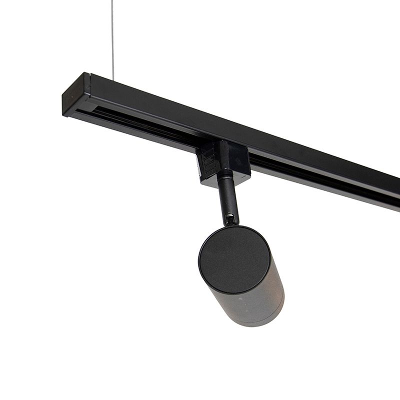 Modern hangend railsysteem met 5 spots zwart 1-fase  - Iconic Jeana