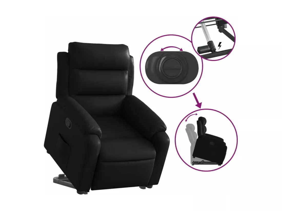 Fauteuil inclinable Noir Similicuir