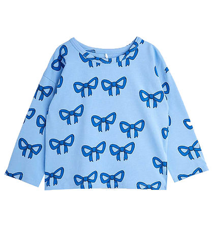 Mini Rodini Bluse - Bow - Blå