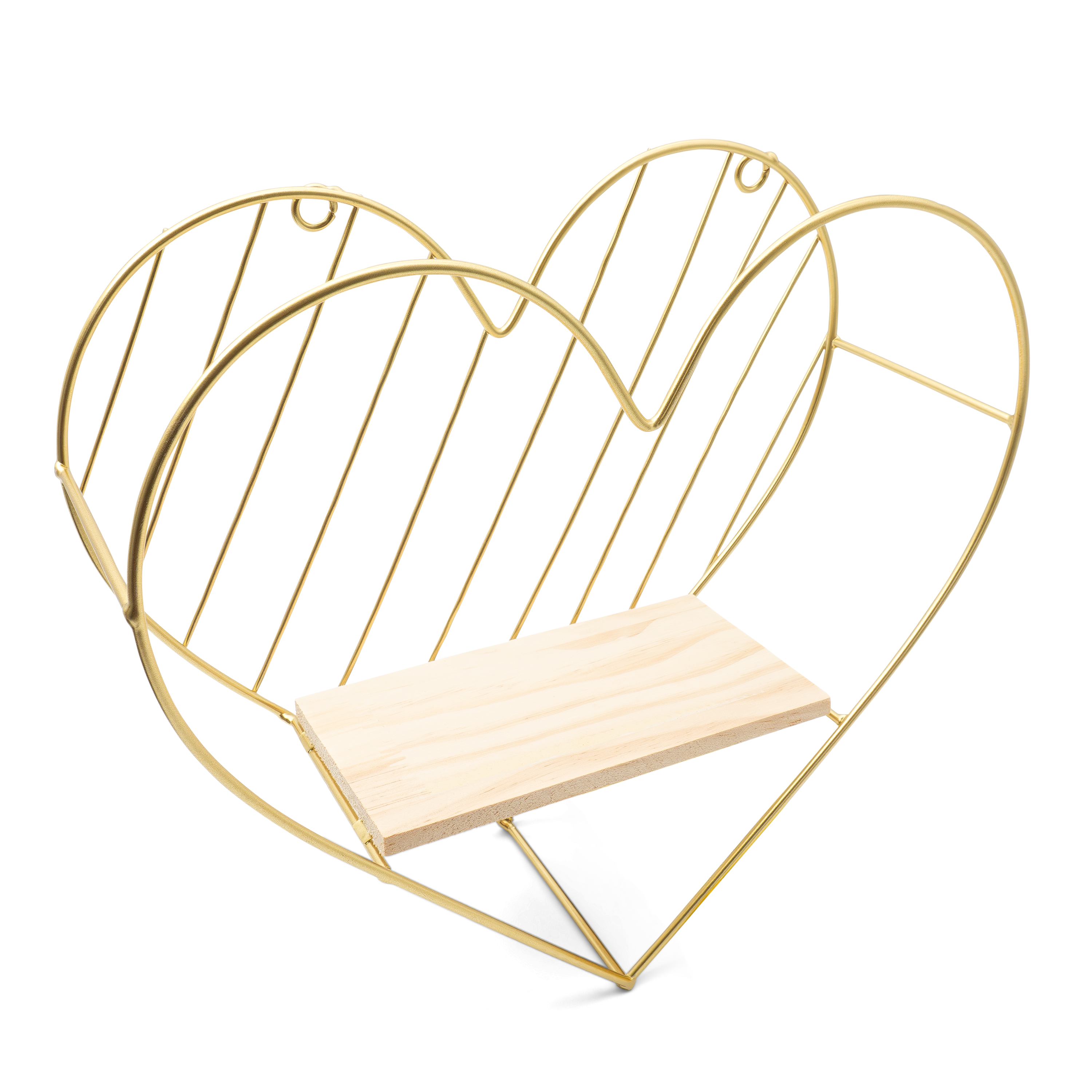 Metall Wandregal Home Deko Herz Schwebe Regal - Gold