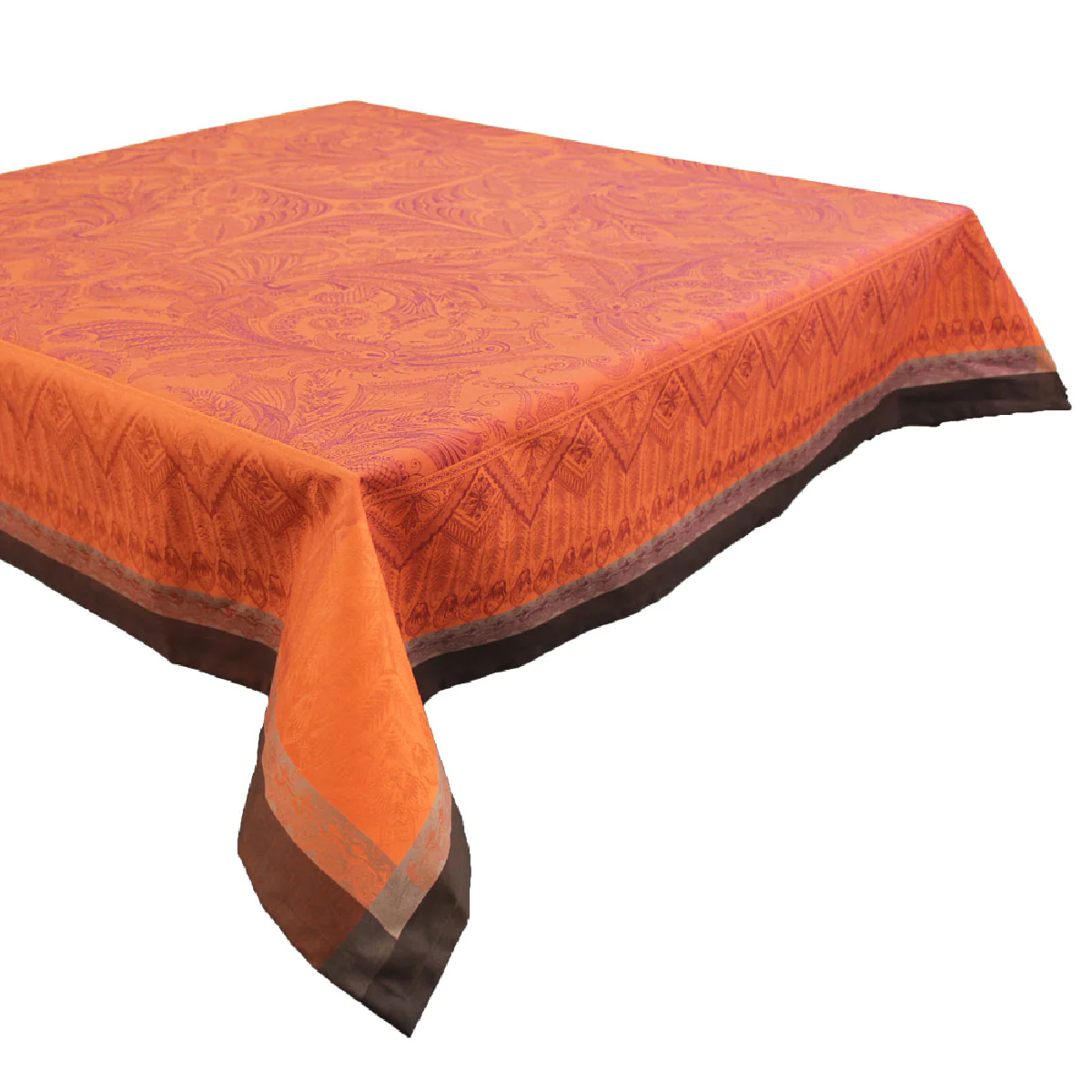 Nappe antitache déperlant pur coton rouge 174X304 Garnier Thiebaut