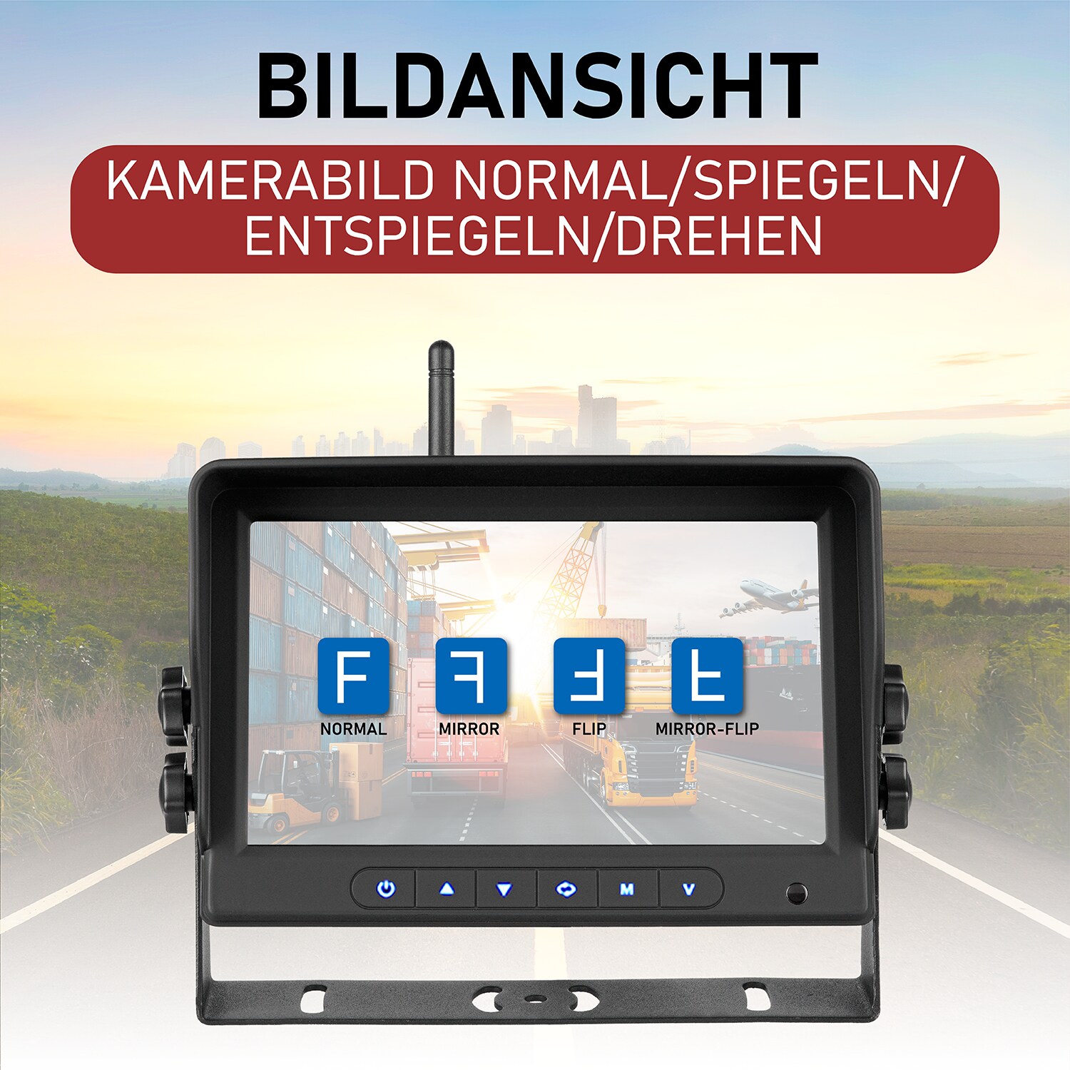 CARMATRIX HD Funk Rückfahrsystem Digital für LKW Wohnmobil Auto Transporter 7