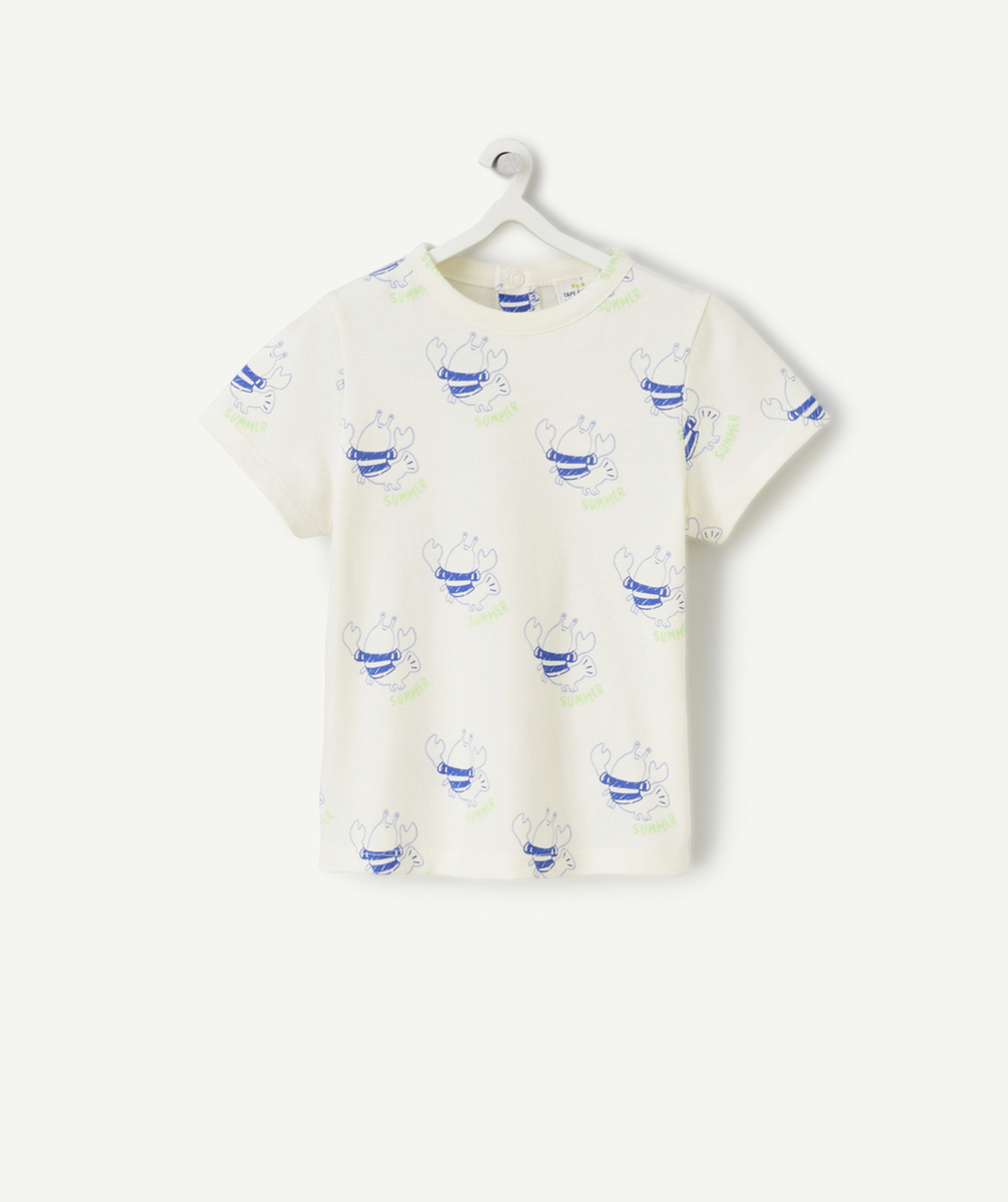 t-shirt manches courtes bébé garçon en coton bio imprimé homard
