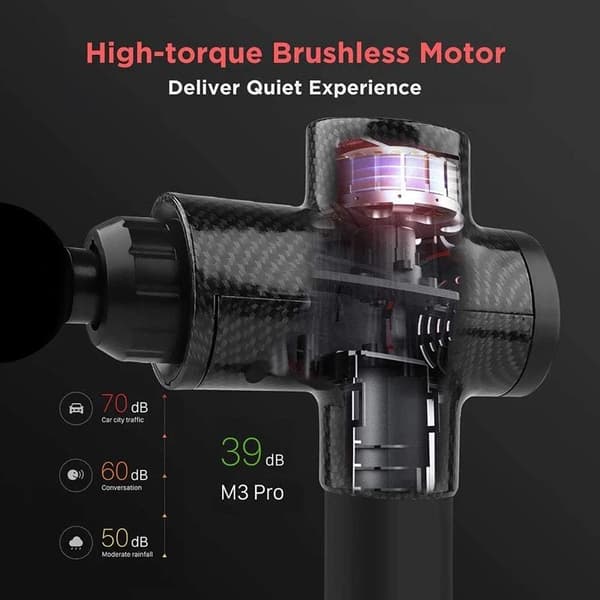 Massasjepistol Carbon med Touch-knapp og LED-display 30 posisjoner