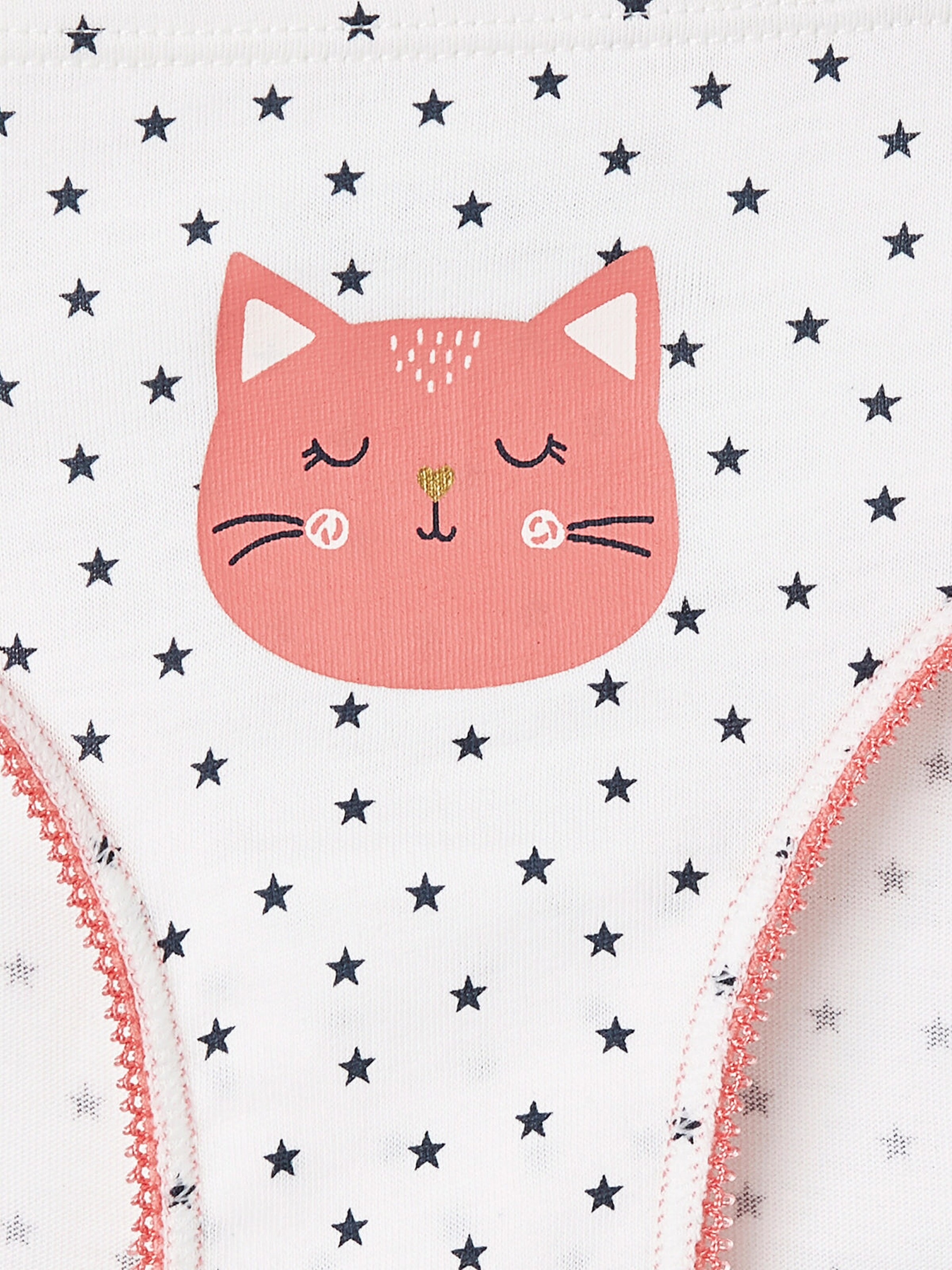 Vertbaudet 7er-Pack Mädchen Slips mit Tiermotiven weiß