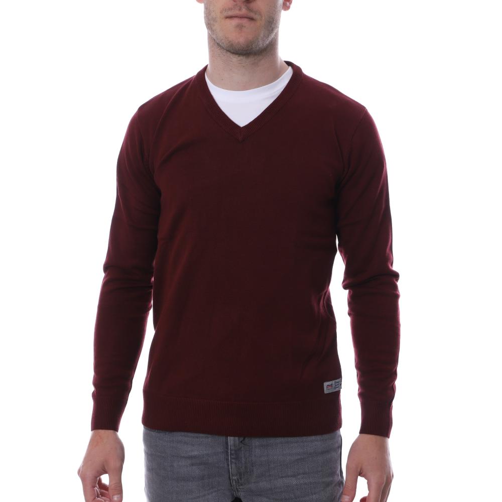 Hungaria Pull over Bordeaux Homme Hungaria V NECK EDITION