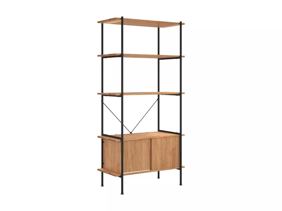 Étagère à 5 niveaux armoire 80x40x163cm Acier bois d'ingénierie