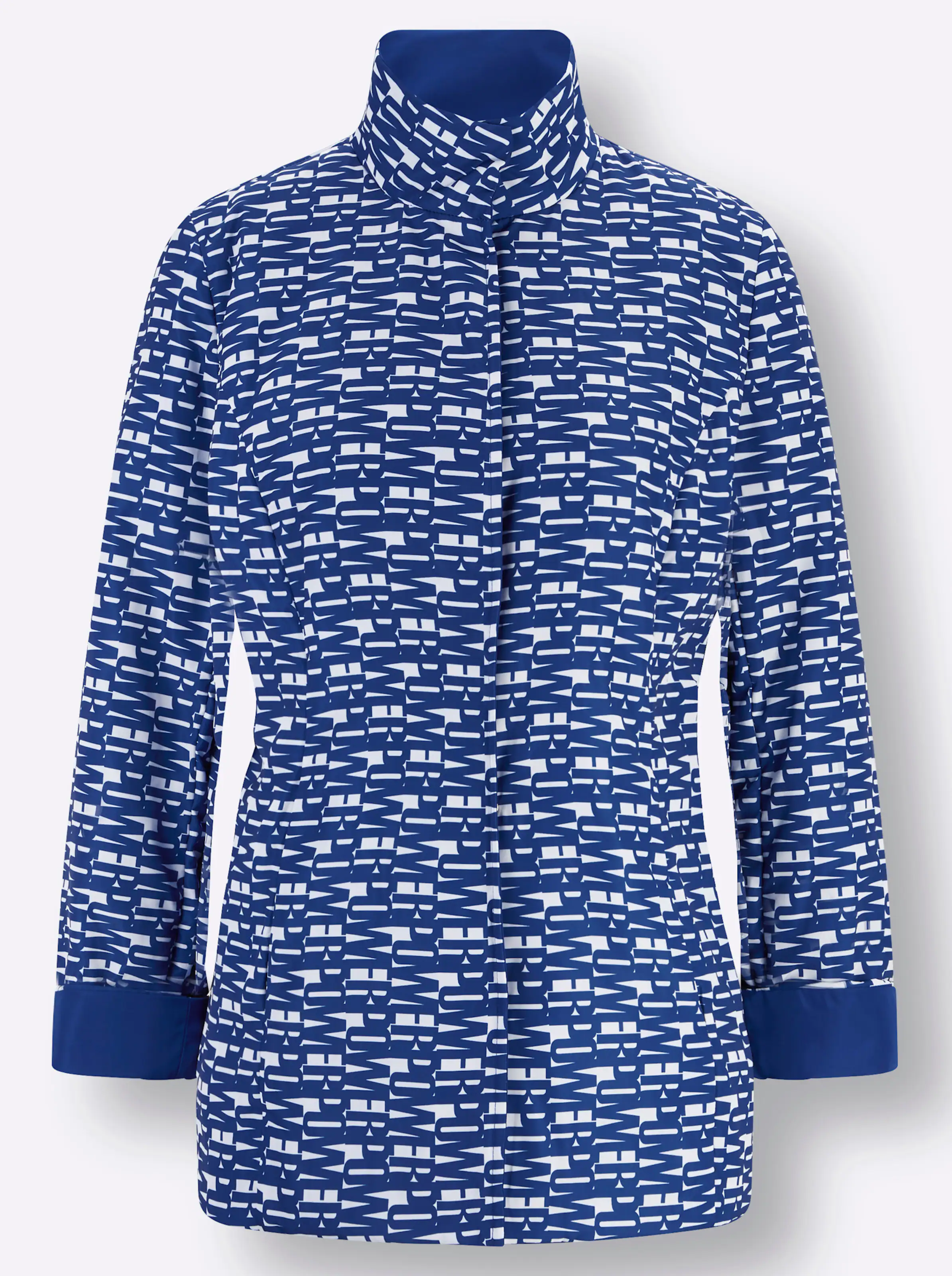 Wendejacke in royalblau-weiß-bedruckt