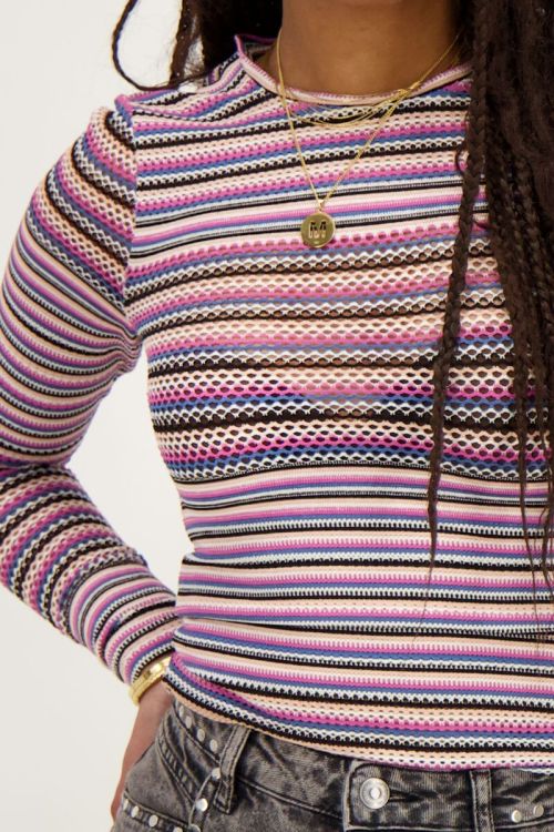 Multikleur gestreepte top