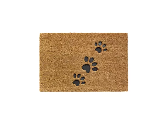 Paillasson 40x60 tissé en coco DOG FOOT marron