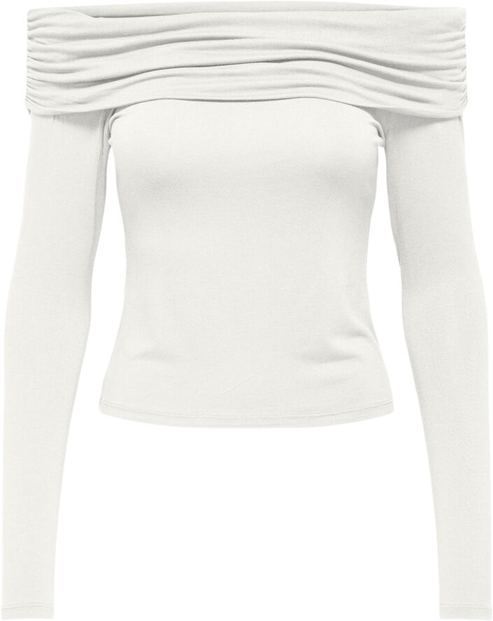 ONLY ONLFELINA L/S OFF SHOULDER TOP JRS Hvid