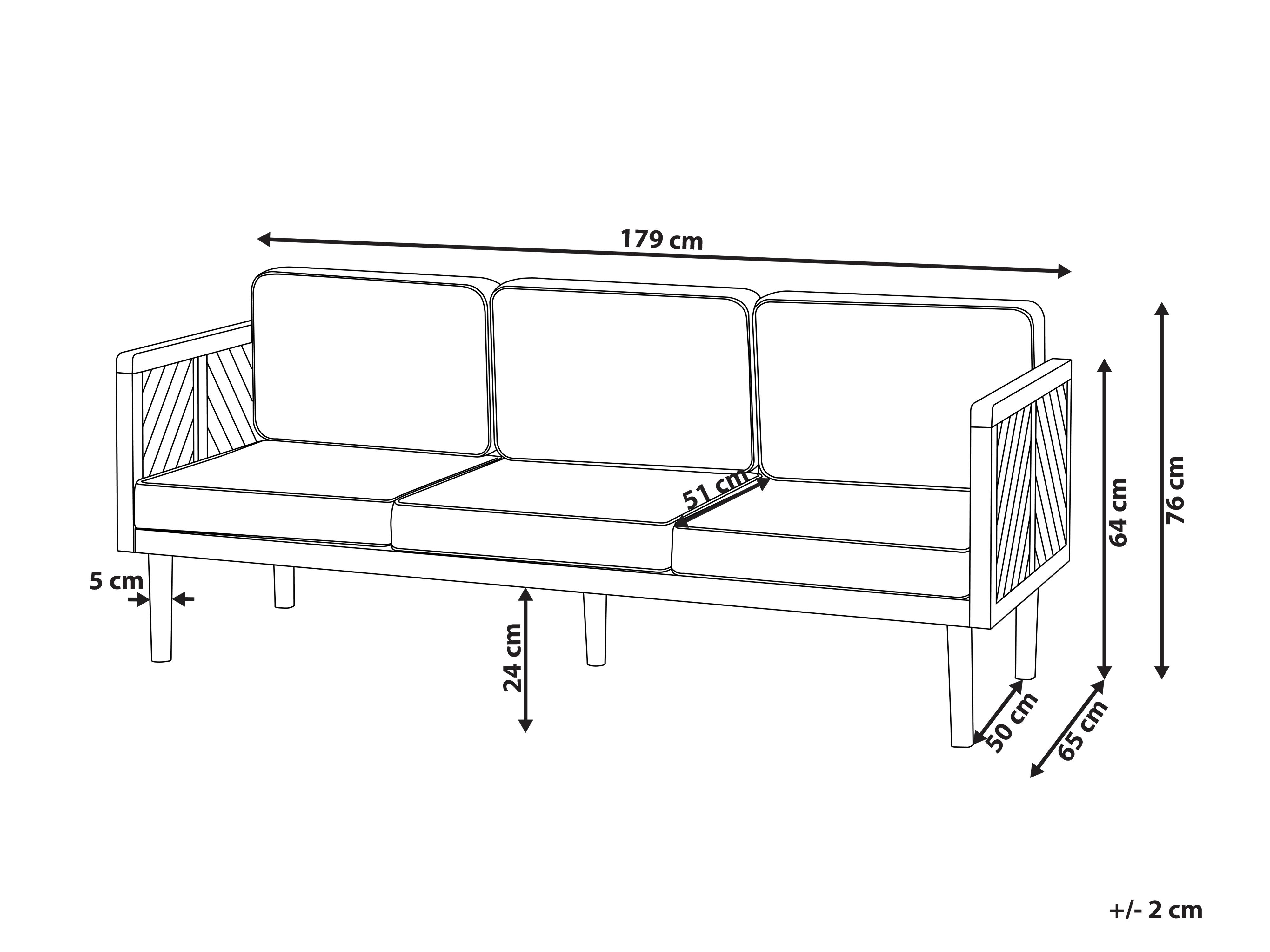 Tuin loungebank 3-zits BARATTI Acaciahout Bruin