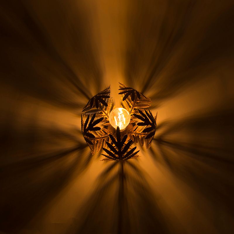 Vintage plafondlamp goud 24 cm - Botanica