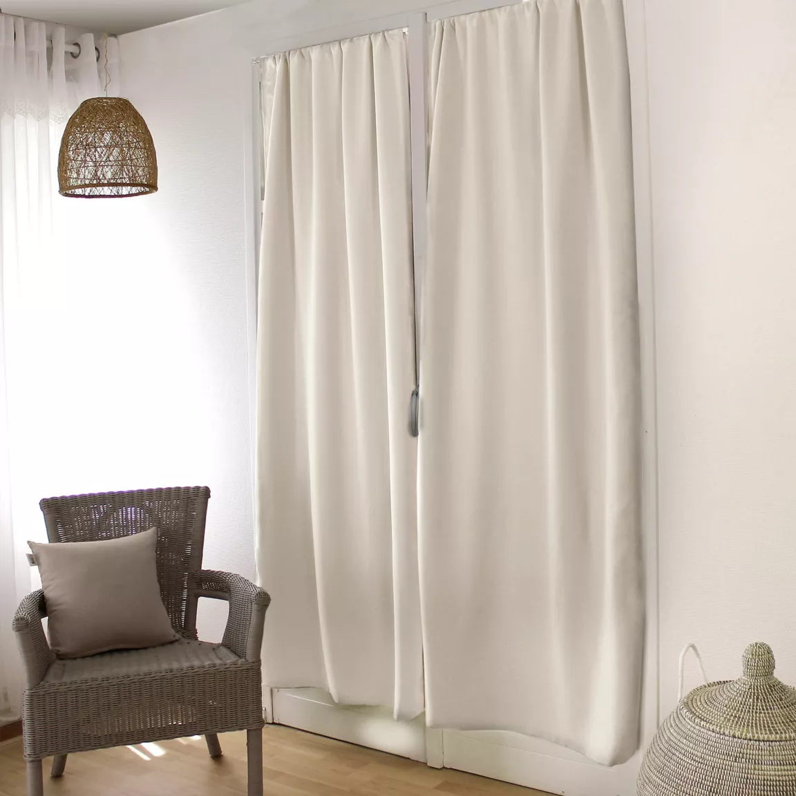 Rideau occultant passe-tringle (90 x 210 cm) Night Beige