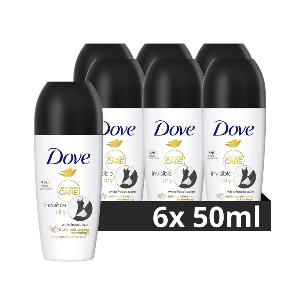 Prima deodorantInvisible Dry anti-transpirant deodorant roller - 6 x 50 ml