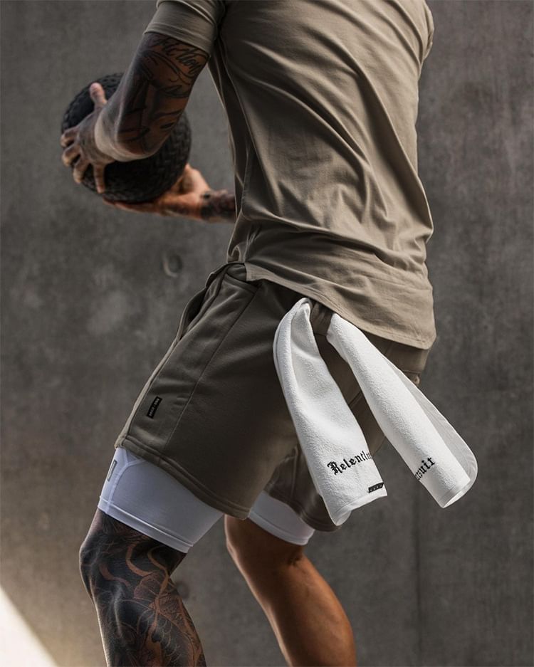 Double White - Effen joggingbroek met trekkoord in de taille